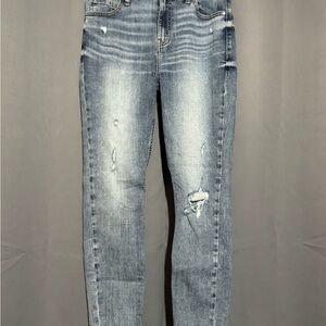 Eunina Blue Skinny Jeans with Distressed Details